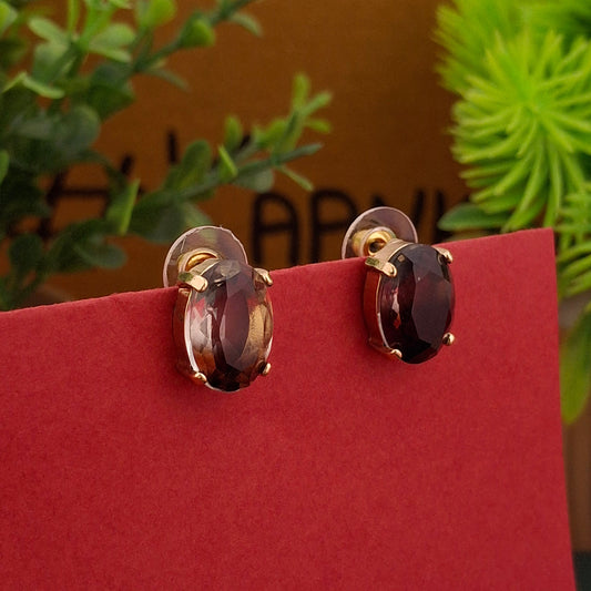 Garnet Stud Earrings - Kaanke