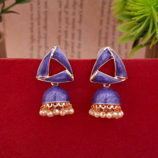 Geometric Jhumka Earrings - Kaanke