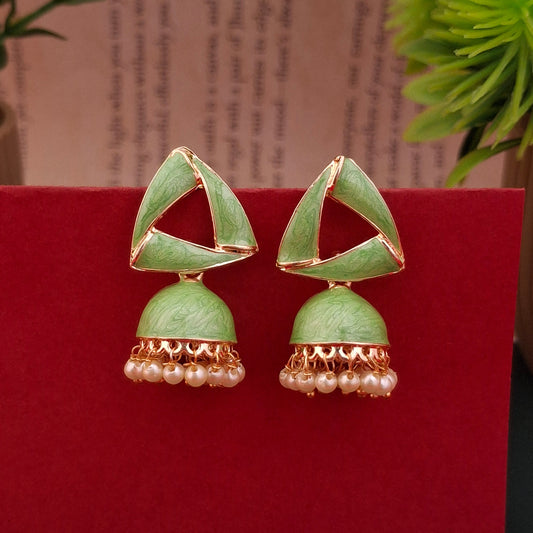 Geometric Jhumka Earrings - Kaanke