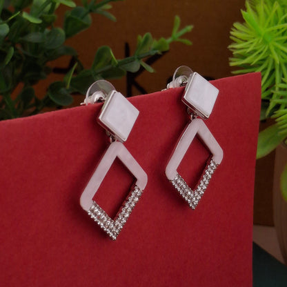 Geometric Sparkle Drop Earrings - Kaanke