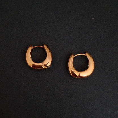 Golden Crescent Hoops Earrings - Kaanke