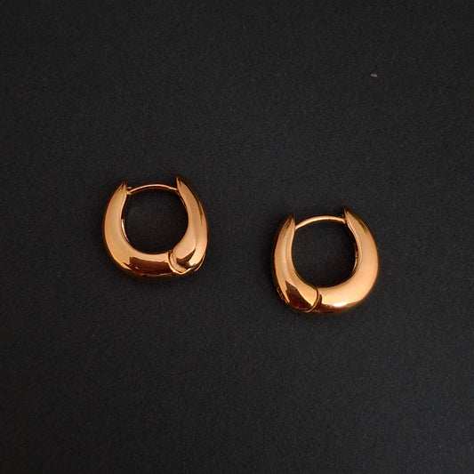 Golden Crescent Hoops Earrings - Kaanke