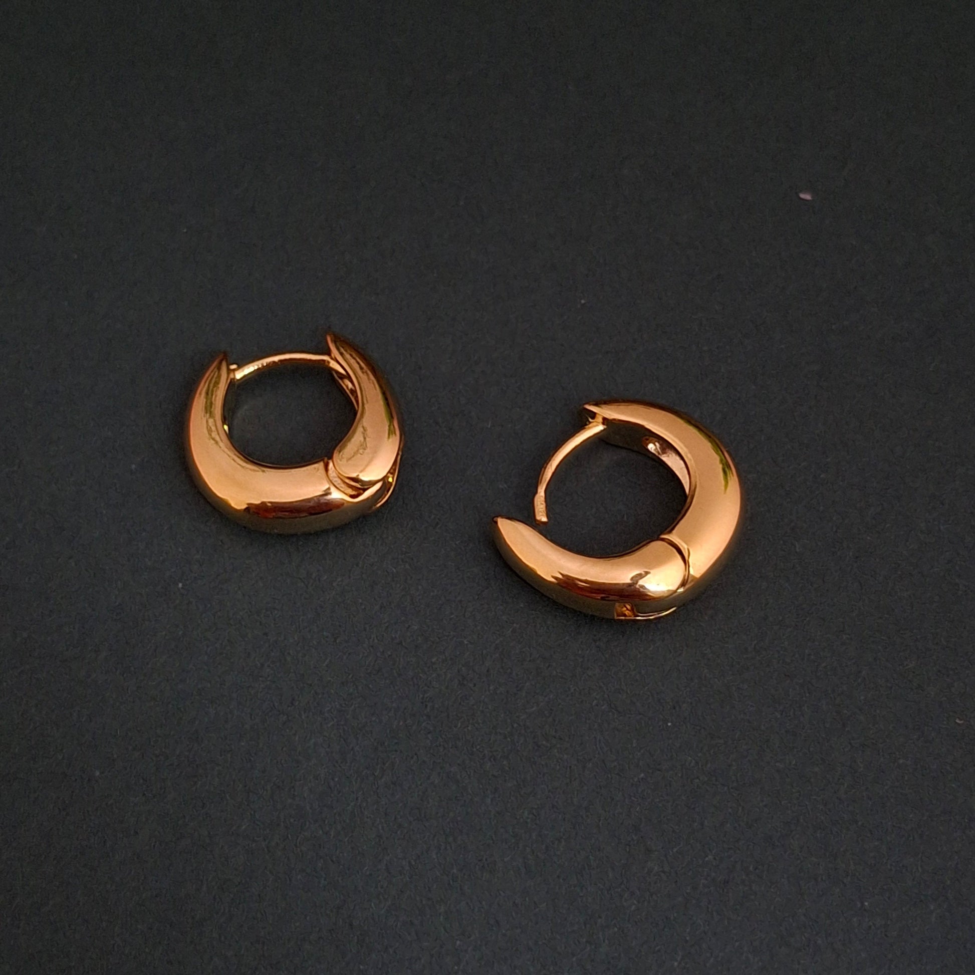 Golden Crescent Hoops Earrings - Kaanke