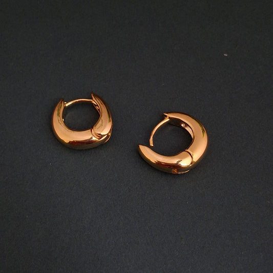 Golden Crescent Hoops Earrings - Kaanke