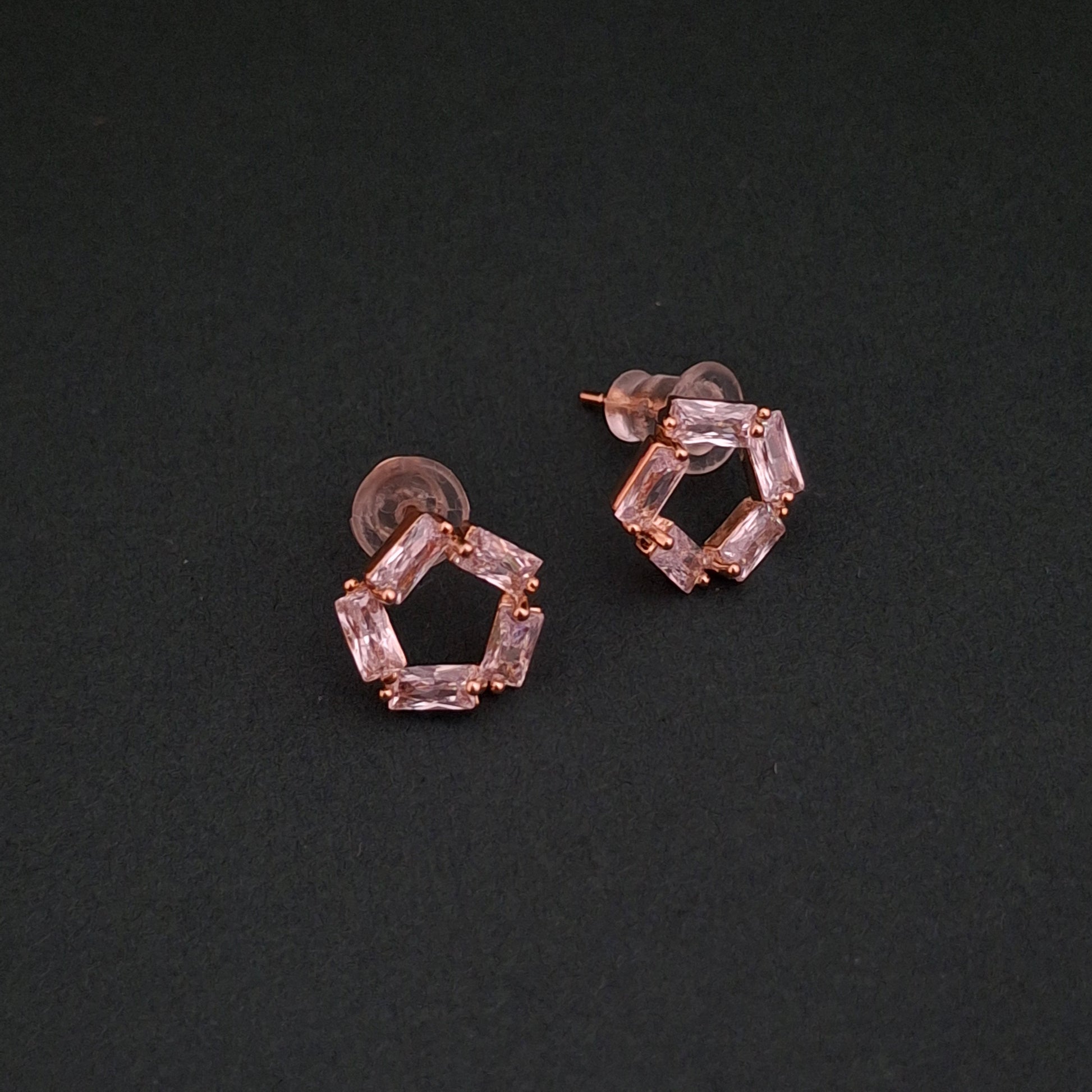 Hexa Crystal Studs Earrings - Kaanke