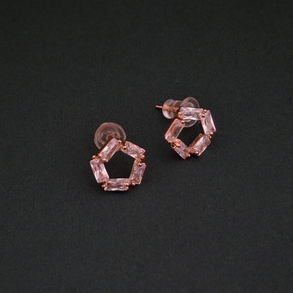 Hexa Crystal Studs Earrings - Kaanke
