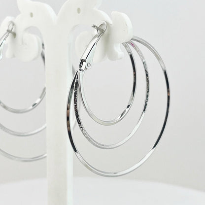 Luna Orbit Hoops - Gold/ Silver Textured Large Earrings - Kaanke