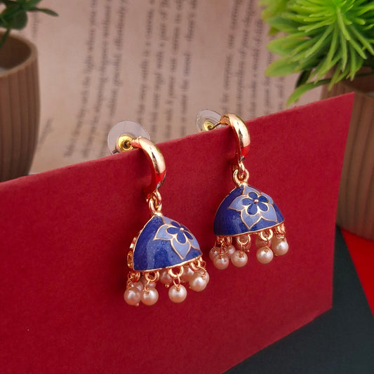 Midnight Bloom Meenakari Danglers - Kaanke