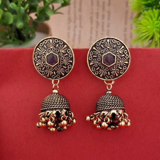 Midnight Majesty Jhumkas - Kaanke