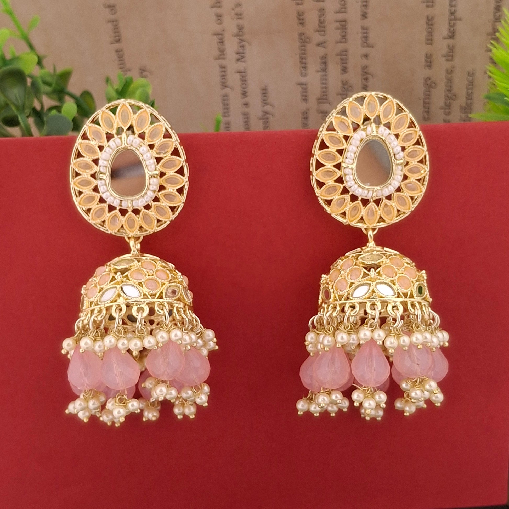 Multicolor Kundan Jhumka Earrings - Kaanke