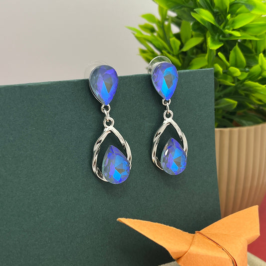Mystic Blue Teardrop Earrings - Kaanke