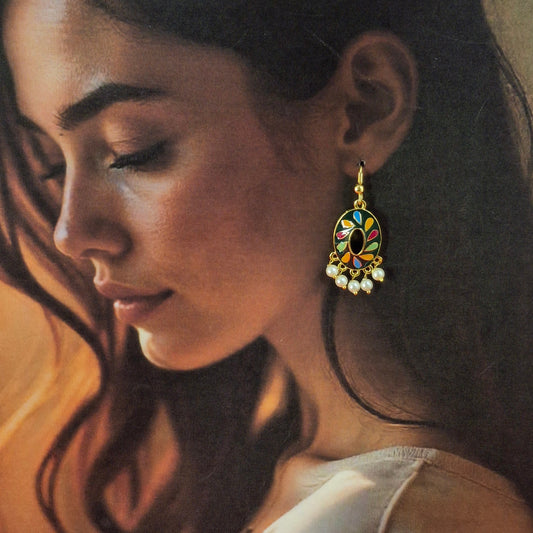 Ornate Elegance Jhumka Earrings - Kaanke