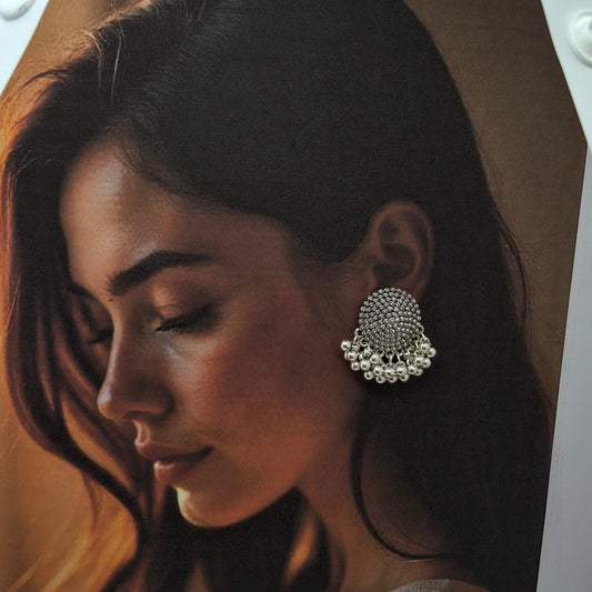 Oxidized Dome Studs with Layered Ghungroos - Kaanke