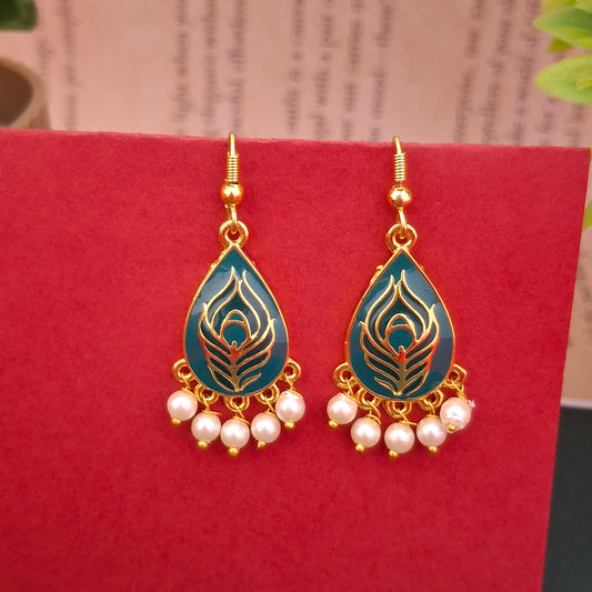 Peacock Bloom Danglers - Kaanke