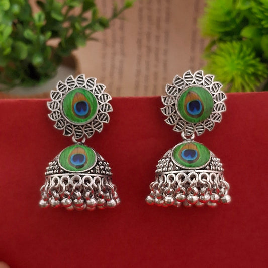 Peacock Glory Jhumkas - Kaanke