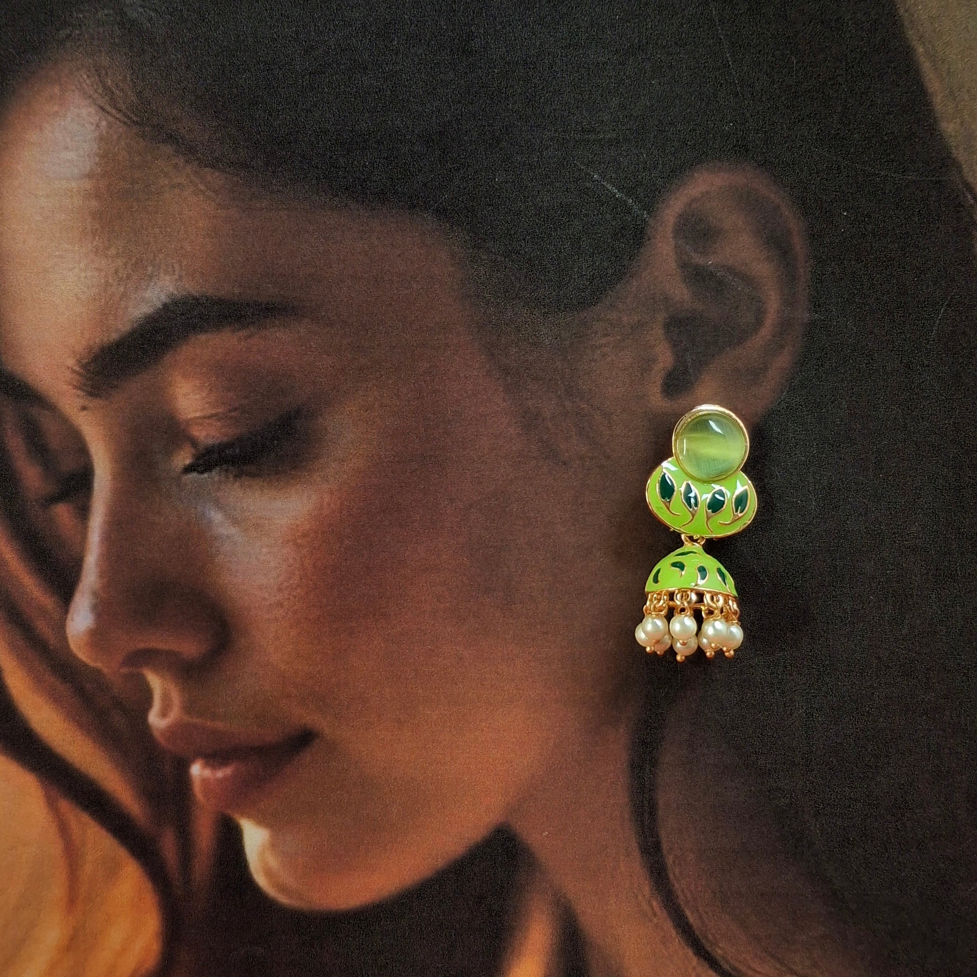 Peacock Grace Jhumka Earrings - Kaanke