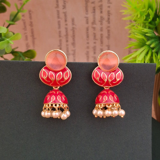 Peacock Grace Jhumka Earrings - Kaanke