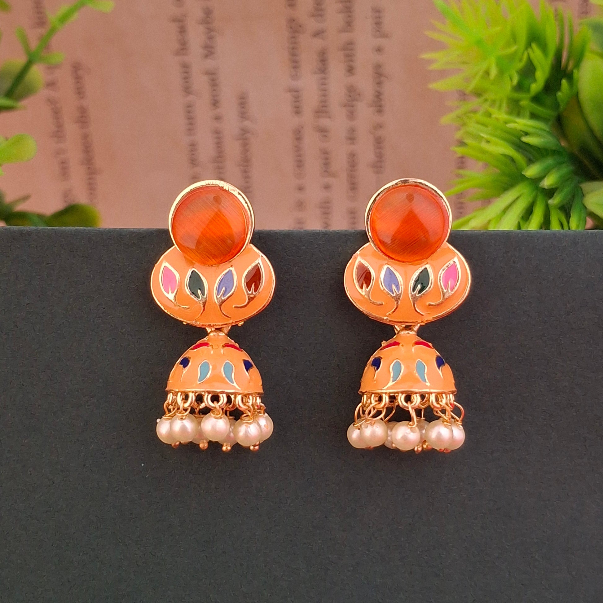 Peacock Grace Jhumka Earrings - Kaanke