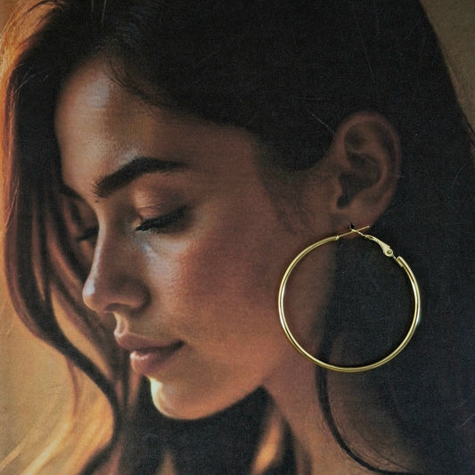 Plain Round Hoops – Lightweight Large Sized Earrings - Kaanke