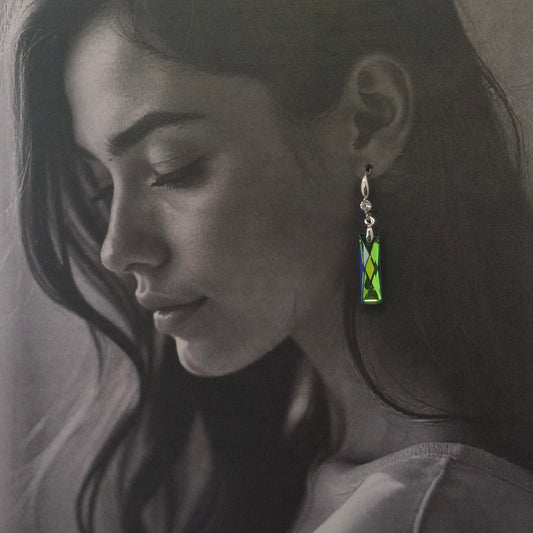 Prism Glow Crystal Dangler Earrings - Kaanke