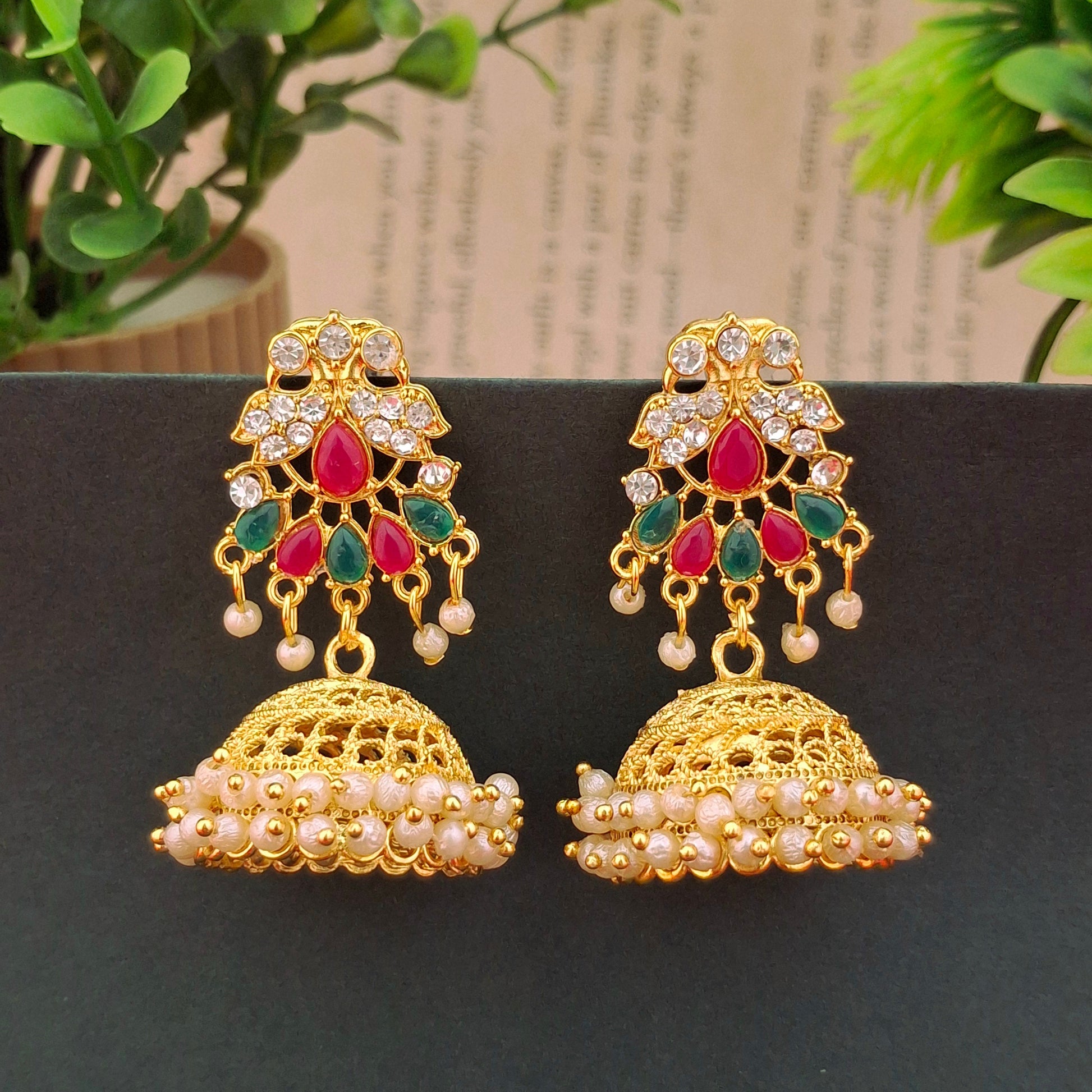 Rajwada Gold Jhumkas (Lightweight) - Kaanke