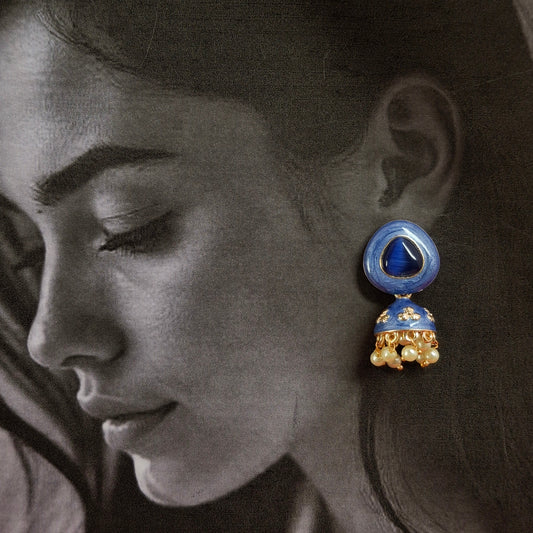 Regal Bloom Jhumka Earrings - Kaanke