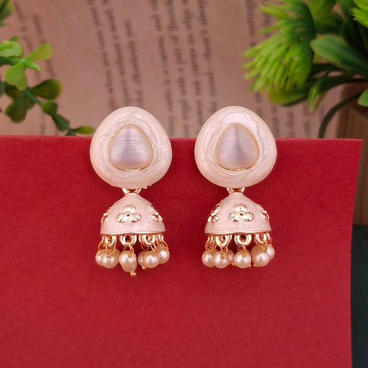 Regal Bloom Jhumka Earrings - Kaanke