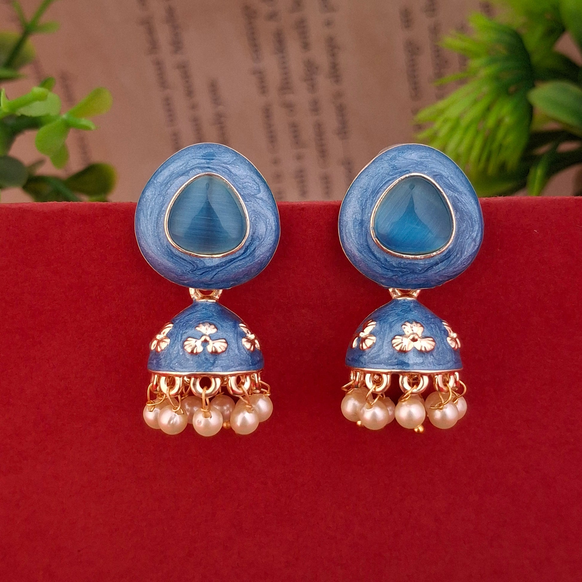 Regal Bloom Jhumka Earrings - Kaanke