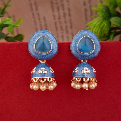 Regal Bloom Jhumka Earrings - Kaanke