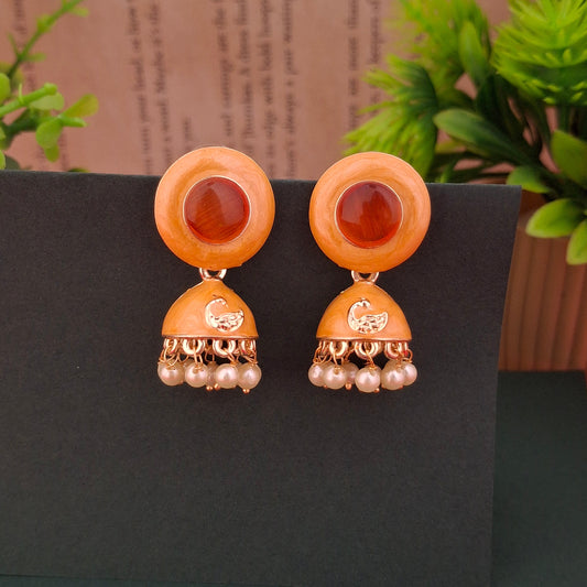 Regal Swan Jhumka Earrings - Kaanke