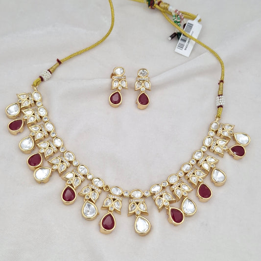 Moissanite & Kundans Short Necklace