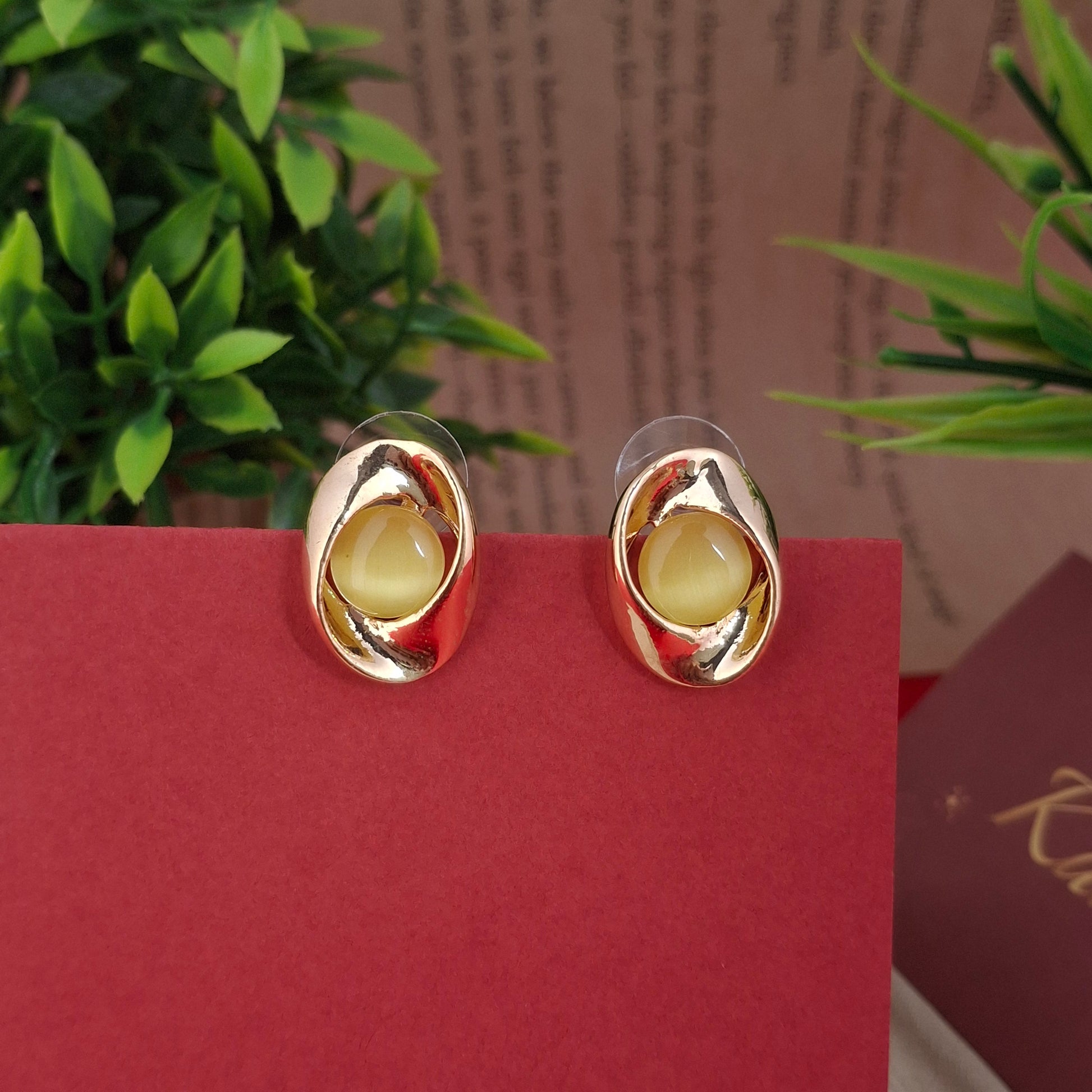 RoseGold Eclipse Charm Studs - Kaanke
