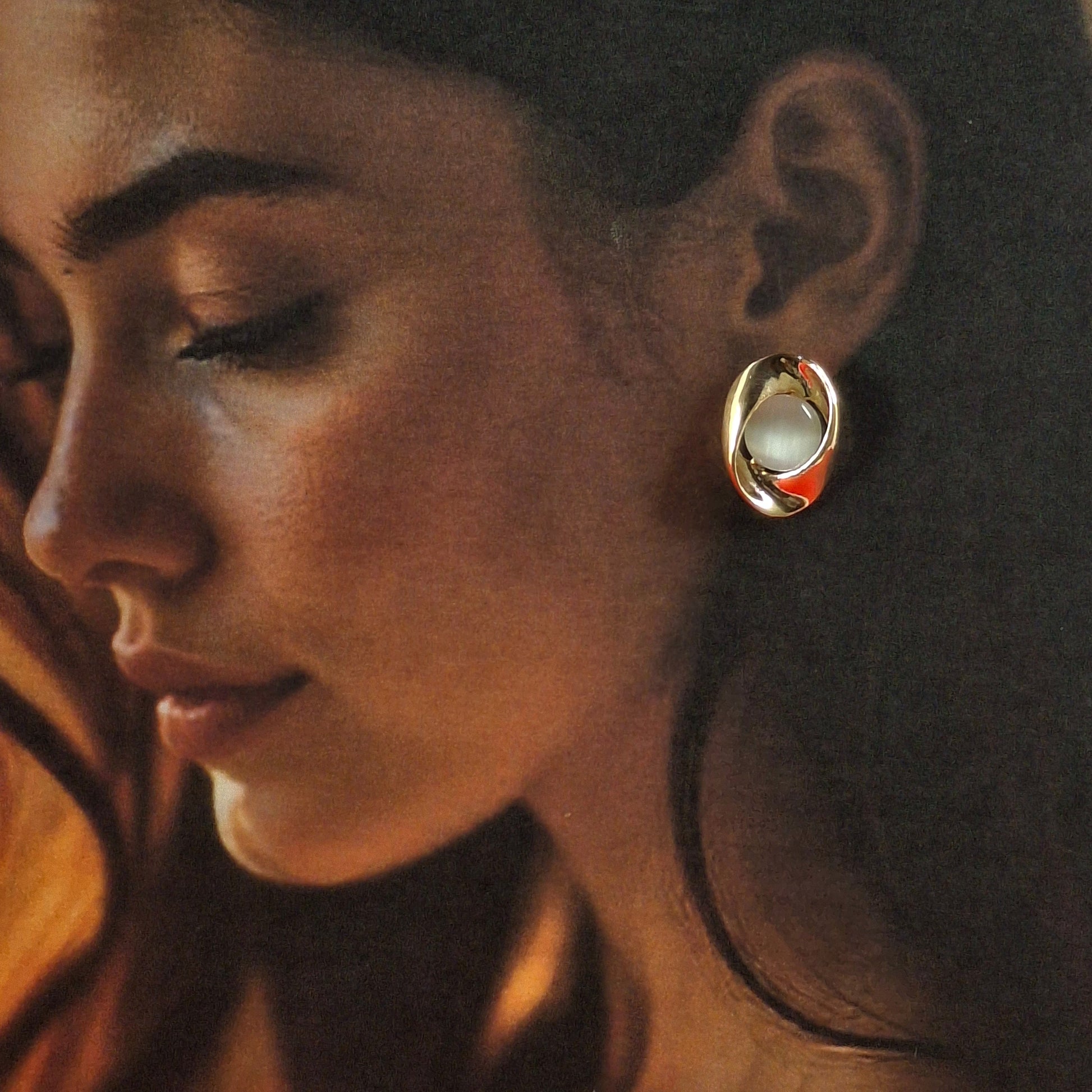RoseGold Eclipse Charm Studs - Kaanke