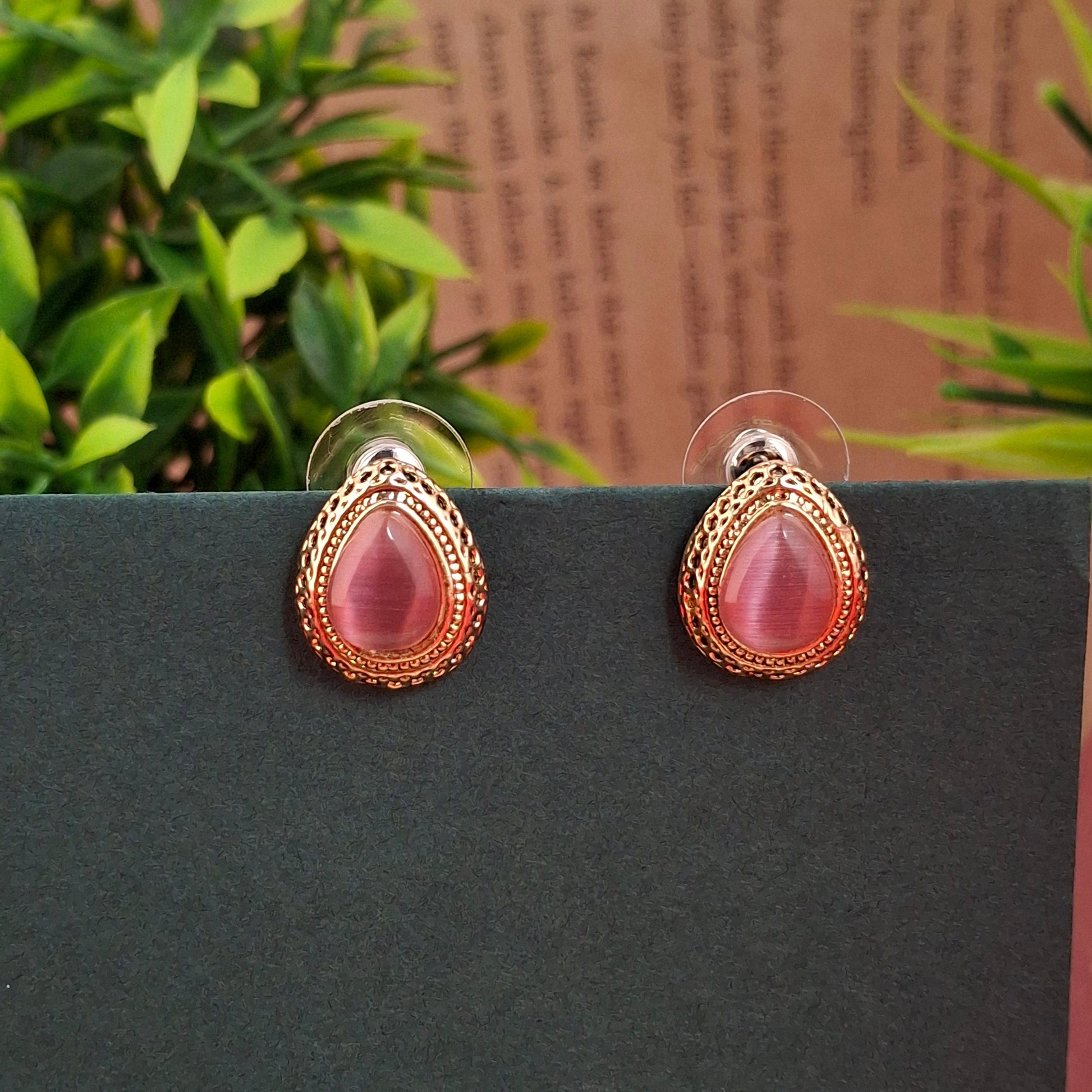 RoseGold Teardrop Studs - Kaanke
