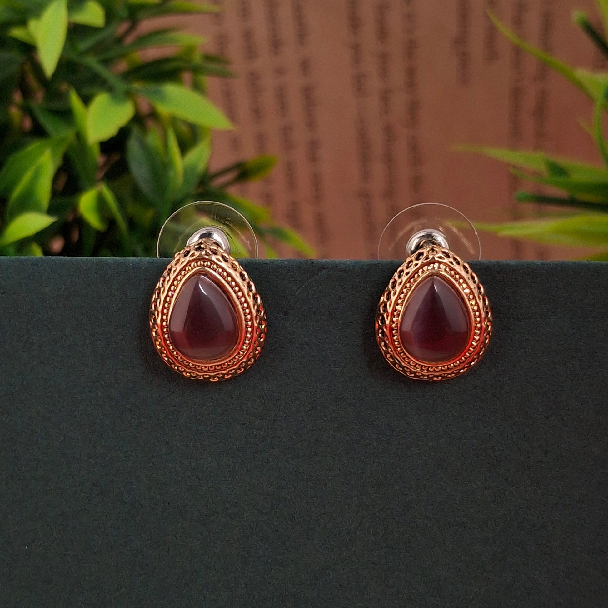 RoseGold Teardrop Studs - Kaanke