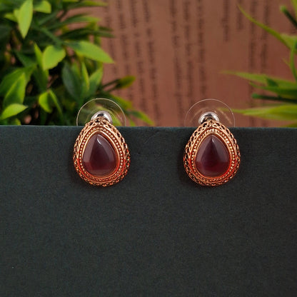 RoseGold Teardrop Studs - Kaanke