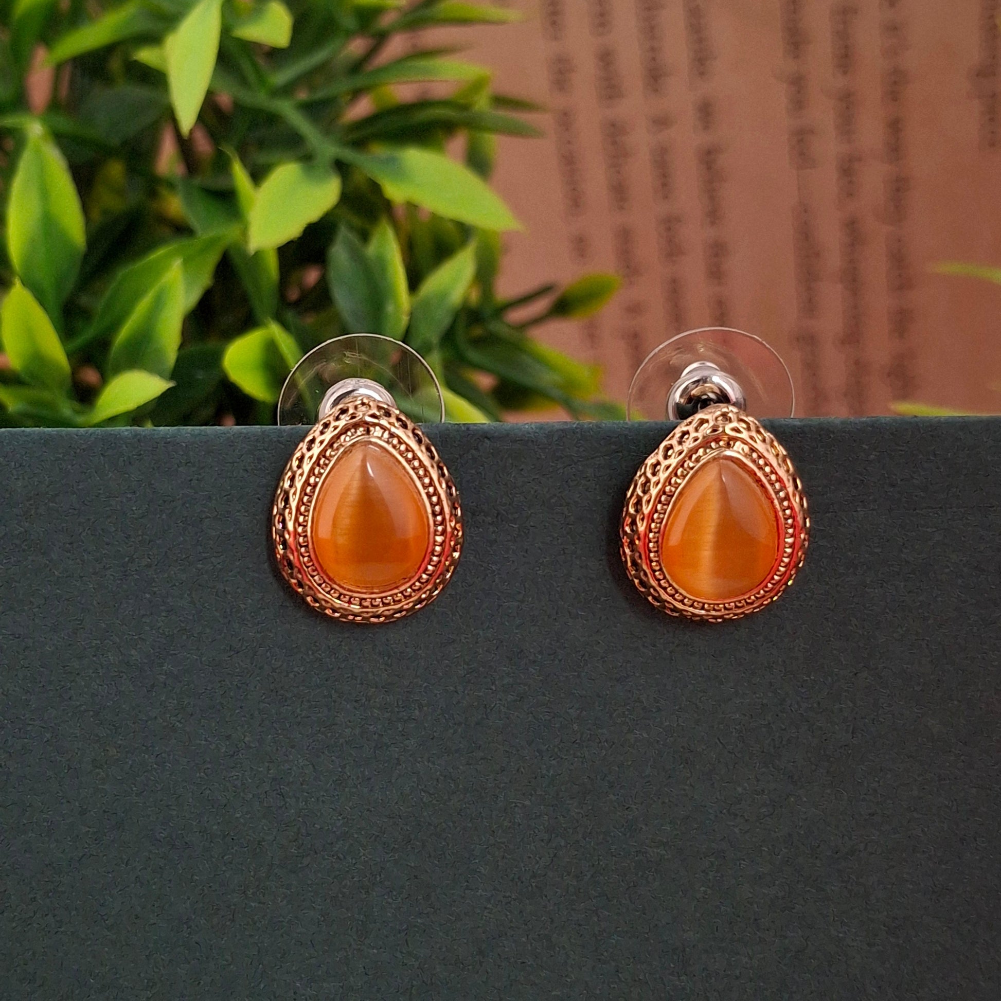 RoseGold Teardrop Studs - Kaanke