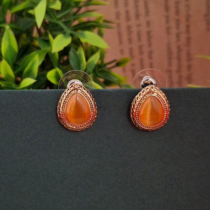 RoseGold Teardrop Studs - Kaanke