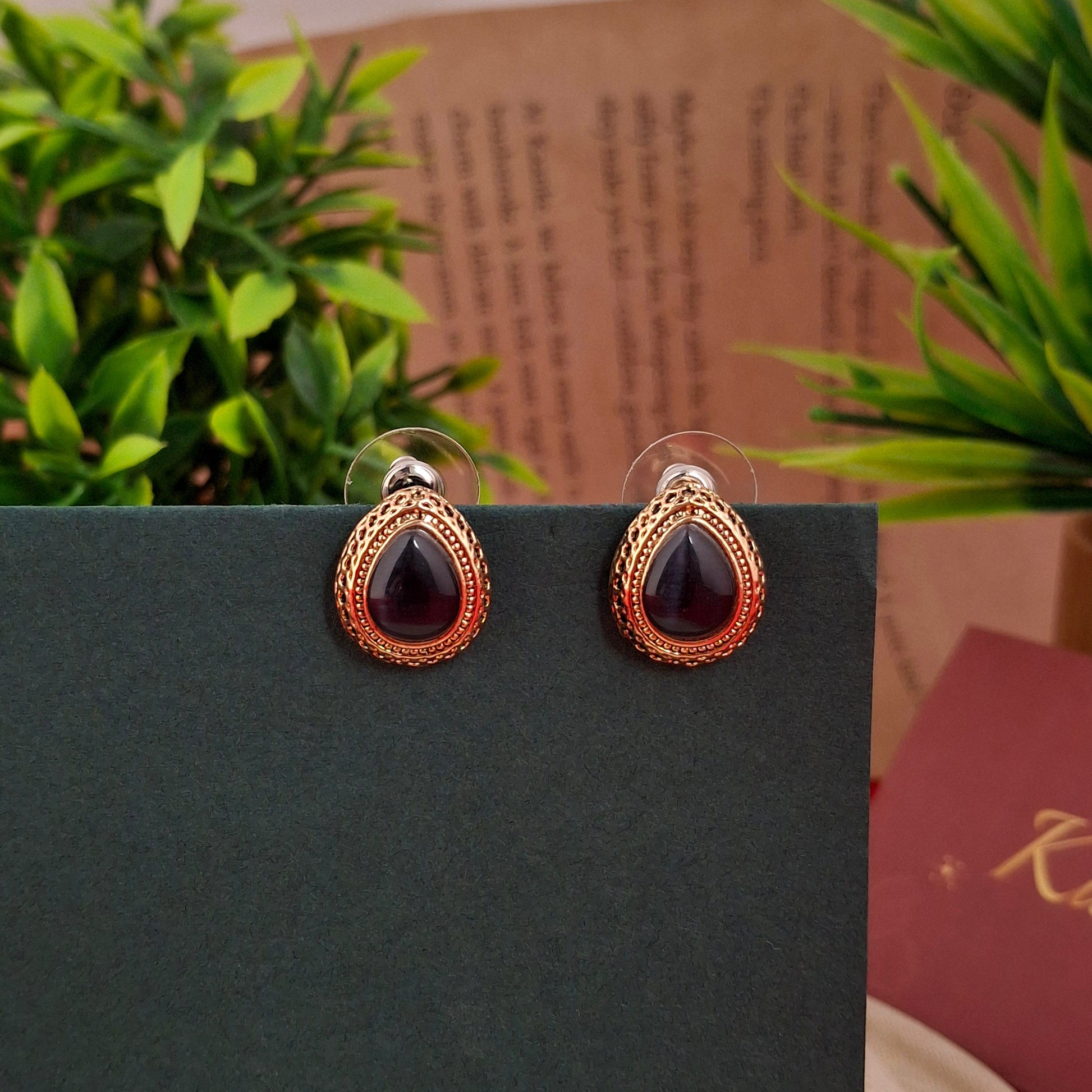 RoseGold Teardrop Studs - Kaanke