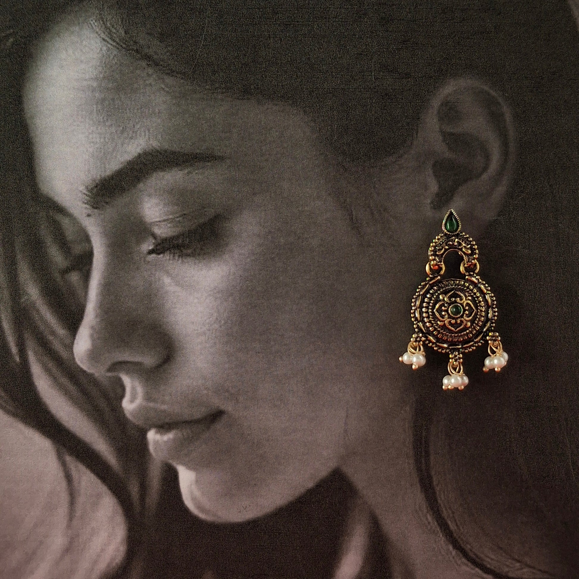 Royal Copper Chandbali Earrings - Kaanke