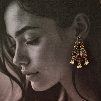 Royal Copper Chandbali Earrings - Kaanke