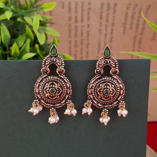 Royal Copper Chandbali Earrings - Kaanke