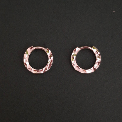 Shiny Silver Madness - Textured Hoops Earrings - Kaanke