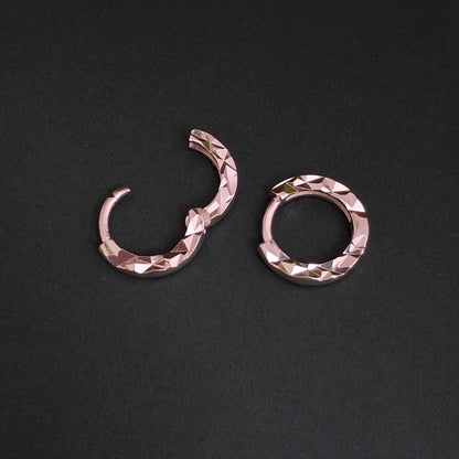 Shiny Silver Madness - Textured Hoops Earrings - Kaanke