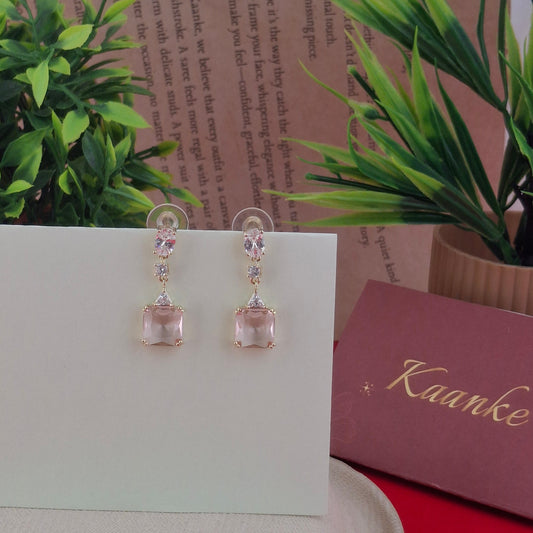 Single Crystal Drop Earrings - Kaanke