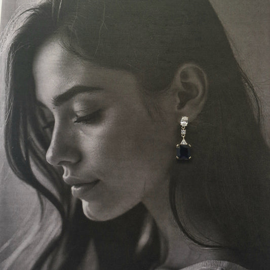 Single Crystal Drop Earrings - Kaanke