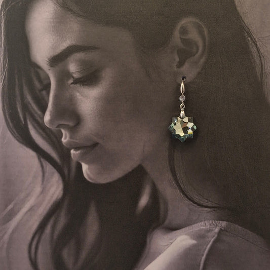 Star Glow Crystal Drop Earrings - Kaanke