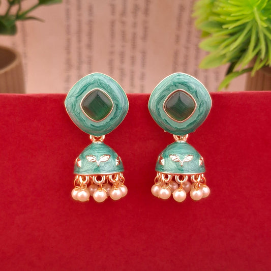 Sunlit Grace Jhumka Earrings - Kaanke