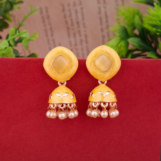 Sunlit Grace Jhumka Earrings - Kaanke
