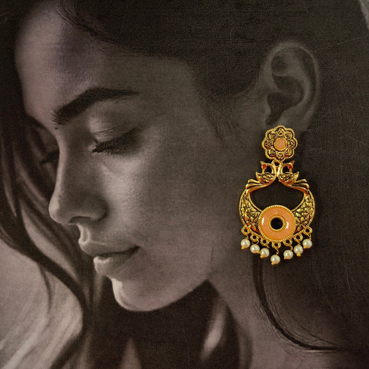 Twin Peacock Dangler Earrings - Kaanke
